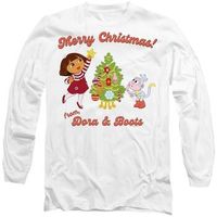 dora the explorer camiseta manga larga happy holidays para mujer
