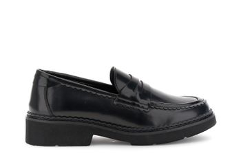 mocasines de mujer con efecto piel cepillada black
