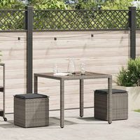 taburetes de jardin con cojines 2 uds  otomana de jardin  reposapies de jardin gris 40x40x43 cm