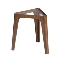 mesa rincon triangular cristal templado y nogal angel cerda 2107 45x39x42