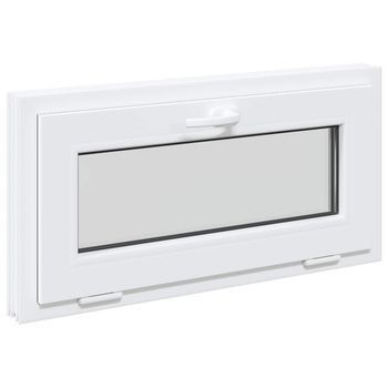 Ventana De Sótano Risor 80 X 40 Cm Pvc Y Vidrio Blanco Vidaxl