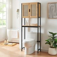 mueble de bano sobre el inodoro tervola bambu 172x63x27 cm - negronatural encasa