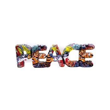 Casablanca By Gilde Lettering Peace 'street Art' Colorido En Diseño Graffiti, H.13 Cm