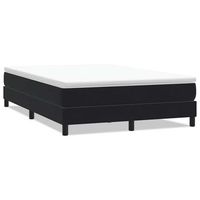 cama matrimonial  cama para adultos  cama box spring sin colchon cuero sintetico negro 160x210 cm