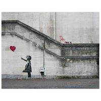 legendarte - cuadro lienzo impresion digital - nina con globo banksy - decoracion pared cm 60x80