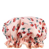 the vintage cosmetic company cherry print shower cap