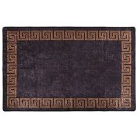 alfombra de dormitorio  felpudo  alfombra lavable antideslizante negro y dorado 160x230 cm