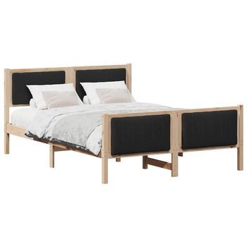 Cama Matrimonial | Cama Para Adulto | Estructura De Cama Con Cabecera Marrón Y Negro 135 X 190 Cm