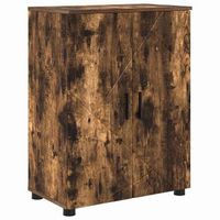 gabinete de bano  armario de bano con puerta roble ahumado 60 x 35 x 80 cm