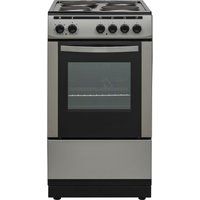 essentials cfsesv18 50 cm electric solid plate cooker - inox  black black