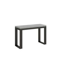 mesa tipo libro 120x4590 cm tecno double cemento estructura antracita