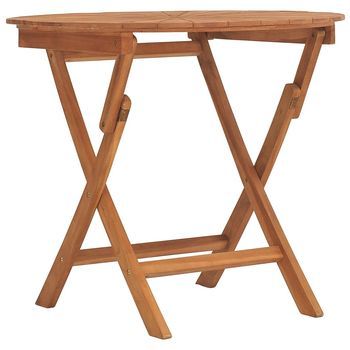 Mesa De Jardín | Mesa De Exterior Plegable Madera Maciza De Teca Ø 85x75 Cm