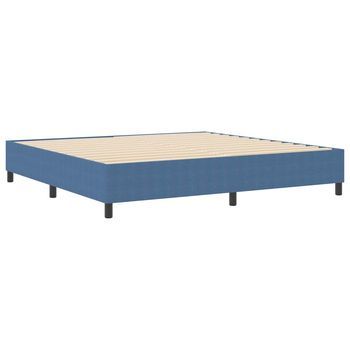Cama Tipo Box Spring Azul 200 X 200 Cm Telas De Pana