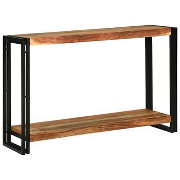 Mesa Consola Marrón 120 X 33 X 75 Cm Madera Maciza De Acacia