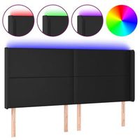cabecero con led cuero sintetico negro 183x16x118128 cm