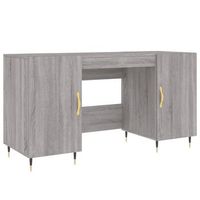 escritorio madera de ingenieria gris sonoma 140x50x75 cm vidaxl