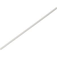 silver 1mm wide diamond cut curb chain - 18in - f8801