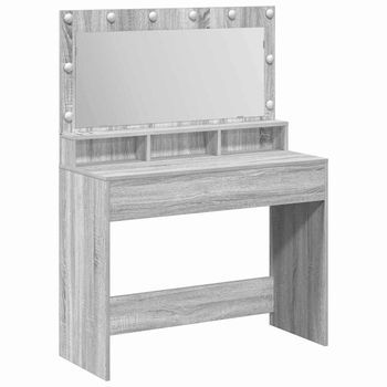 Mesa Tocador | Mesa De Maquillaje Gris Sonoma 100 X 41 X 135 Cm Madera De Ingeniería