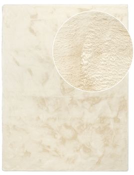 Alfombra de piel Fluffy_deluxe crema 60x100 cm