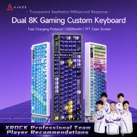 teclado mecanico ajazz ak980 v2 pro con diseno de 98 teclas bateria de larga duracion de 10000 mah intercambio en caliente de teclas completas pantalla tft y perilla frecuencia de sondeo de 8k