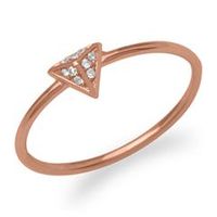 anillo piramide circonita plata chapado oro rosa