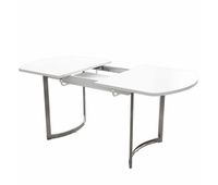 mesa de comedor extensible para 4 a 6 personas en mdf - 140180 x 80 cm - blanco