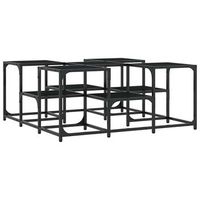 mesa de cafe - mesa de centro madera de ingenieria negro 91x91x40 cm