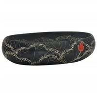 lavabo sobre encimera ovalado ceramica negro 59x40x15 cm vidaxl