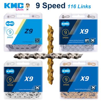 KMC 9S MTB cadena X9SL X9 Z9 bicicleta de carretera corriente 116 eslabones 9 velocidades cadenas de bicicleta de montaña 9V enlace de alimentación accesorios de bicicleta