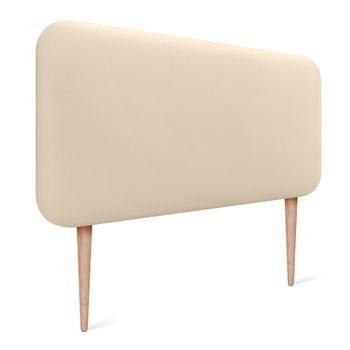 Dhome Cabecero Tapizado Liso Redondeado Polipiel Con Patas Para Pared Acústicos Cabeceros Absorbentes Cabezal Cama Dormitorio (vainilla, 100cm)