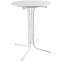 mesa alta redonda plegable con funda 90x110 cm blanco