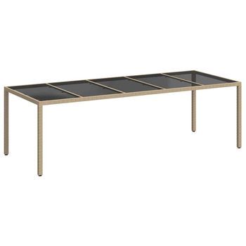 Mesa De Jardín | Mesa De Exterior Beige 250 X 100 X 75 Cm Ratán Sintético