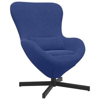 Sillón Huevo Azul Policía 63 X 73 X 90 Cm Terciopelo Vidaxl