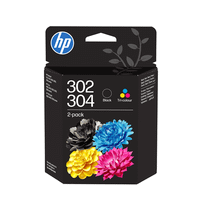 hp cartucho pack 2 nr 302304 tri-colorblack