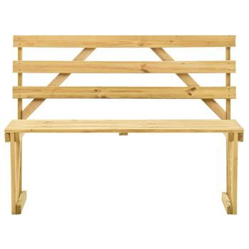 Banco De Jardín | Banco De Exterior | Silla De Jardín De Madera De Pino Impregnada 120 Cm