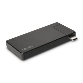 Adaptador USB-C Lindy 43336 HDMI 4K 60W Power Delivery Aluminio Negro