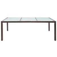 mesa de comedor de jardin  mesa de exterior marron 200x150x74 cm ratan sintetico