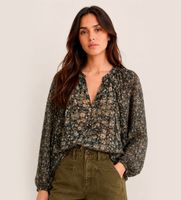 bash para mujer 1h26kros blusa kross caqui 34 casual verde viscosa floral manga larga