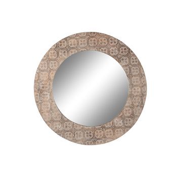 Espejo Mango Mdf 76x4x76 Mandala Decape Marron