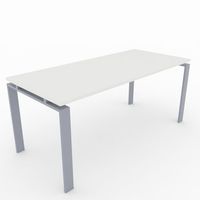 mesaescritorio para teletrabajo oficina y hogar estructura marco abierto color gris plata tablero color blanco fabricado en espana 180 x 80 cm