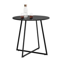 mesa de comedor vaggeryd estilo minimalista redonda metal y mdf 78 x o 80 cm - negro  encasa