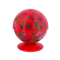 bola  azucarero  rojo metal  13 x 13 x 14 cm