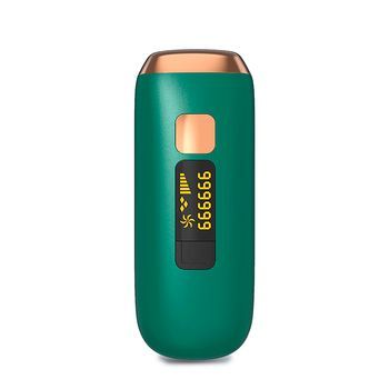 T4 Depiladora Ipl De Luz Pulsada. 5 Grados De Intensidad,luz Contínua Alta Intensidad 999.999 Pulsos. 7x5x17 Cm. Color: Verde Oscuro