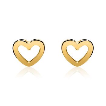 Pendientes corazón de plata 925 bañada en oro