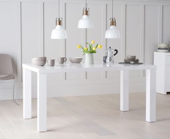 Atlanta 160cm White High Gloss Dining Table
