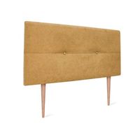 cabecero de tela aqualine con botones 90x105cm con patas camas 8090 - mostaza