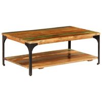 mesa de centro con estante madera maciza reciclada 100x60x35 cm vidaxl