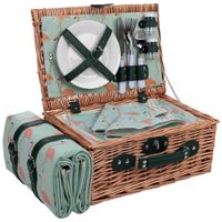 cesta de picnic 4 servicios marron 38x26x18cm
