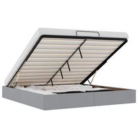 cama matrimonial  cama para adultos  estructura cama otomana sin colchon tela gris claro 160x200cm