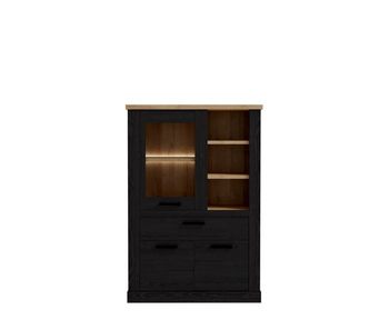 Vitrina baja 3 puertas negro verona